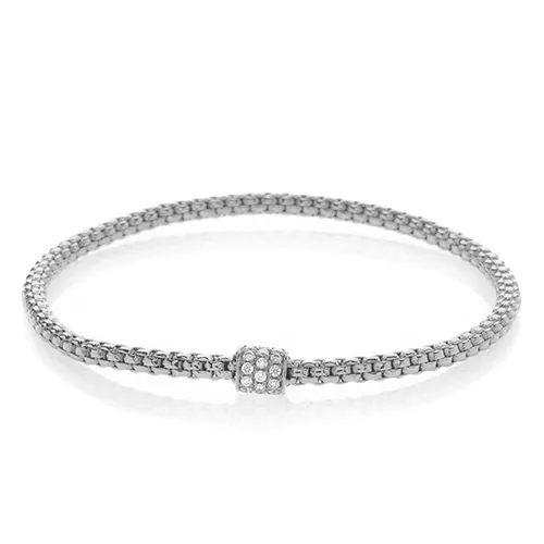 0.19ctw, 18K White Gold Tresore Stretch Bracelet