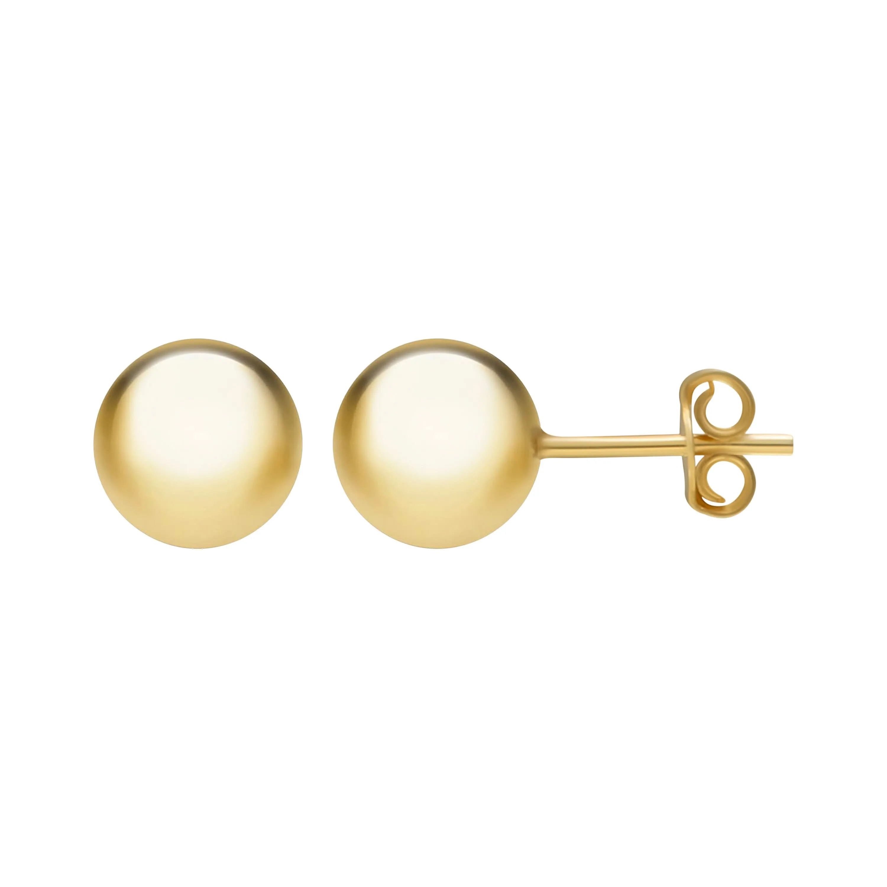 14K Sterling Silver Round Ball Stud Earrings