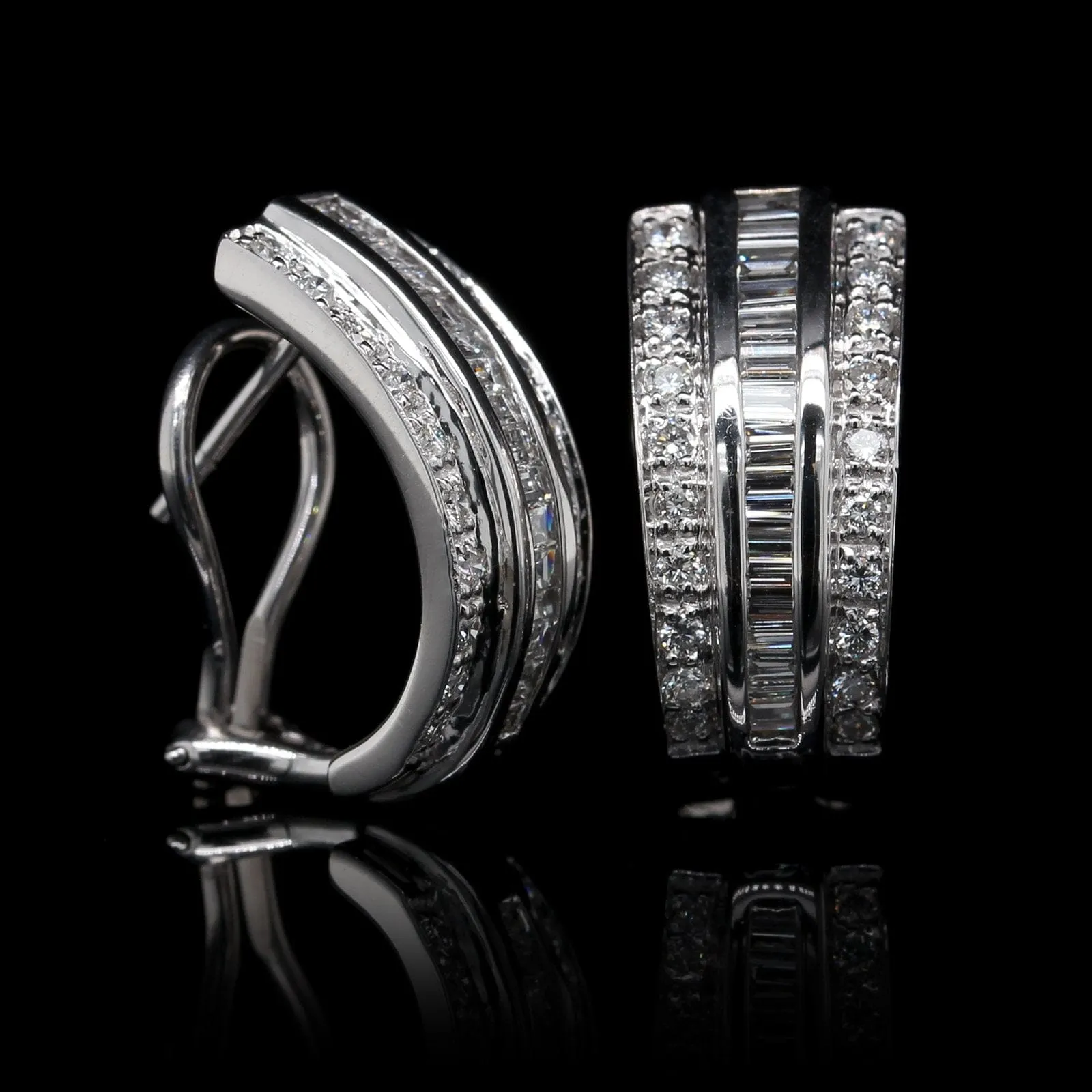 14K White Gold  Estate Diamond Earrings
