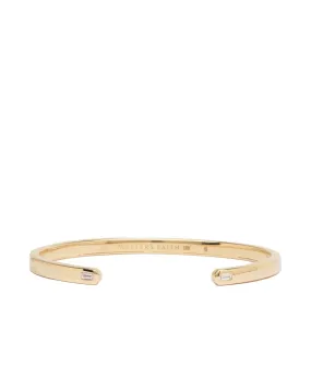 18k Yellow Gold Cuff with 2 Baguette Diamonds