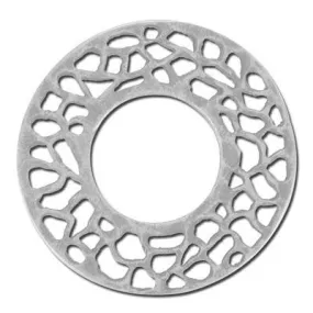 26mm Antique Silver Filigree Washer Pewter Link