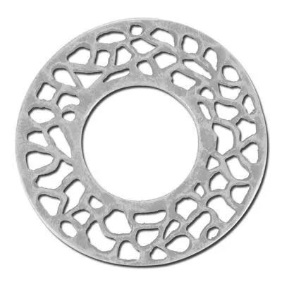 26mm Antique Silver Filigree Washer Pewter Link