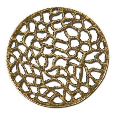 27mm Antique Brass Round Filigree Pewter Link