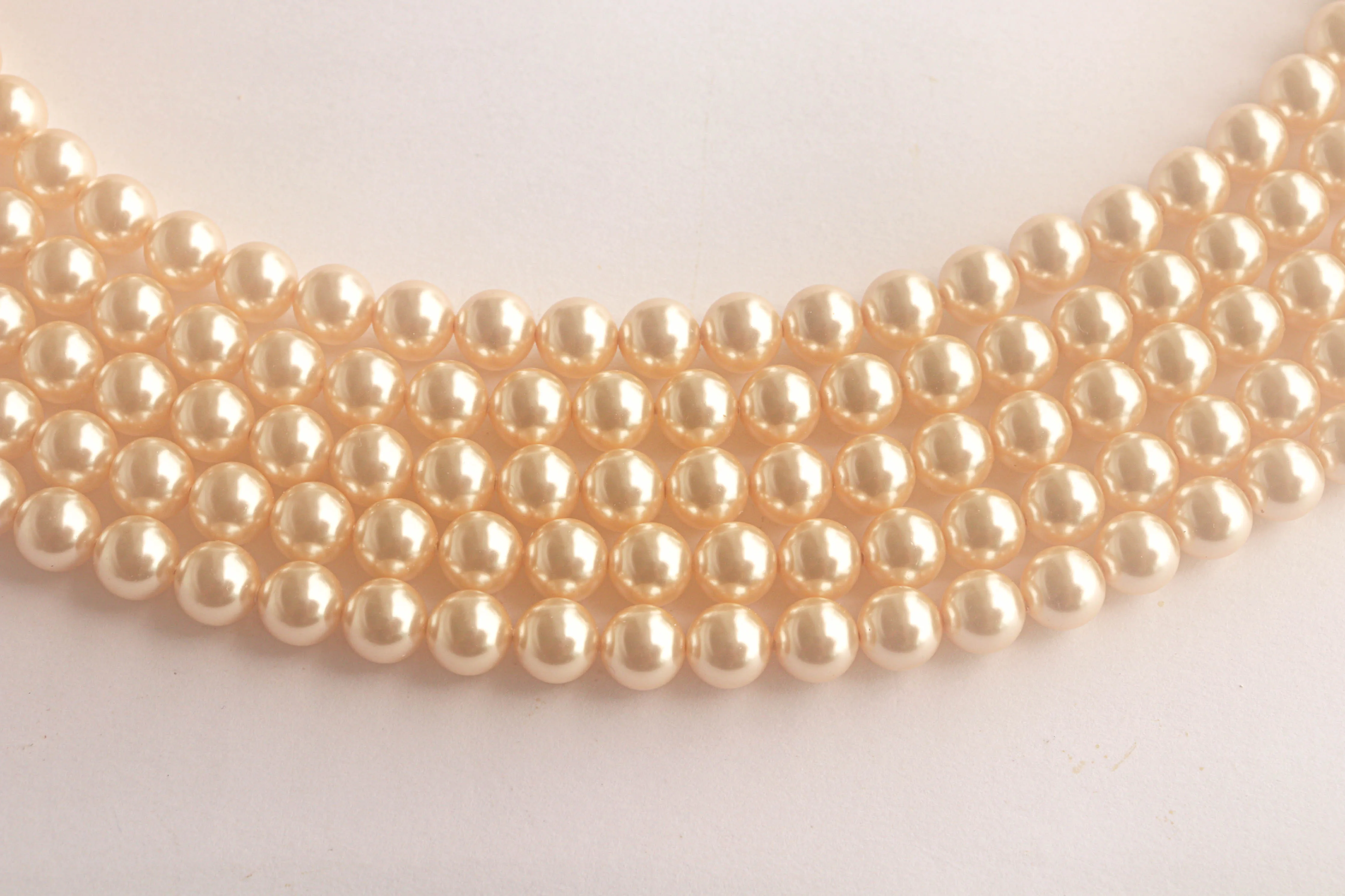 2mm Crystal Light Gold (001 539) Genuine Swarovski 5810 Pearls Round Beads