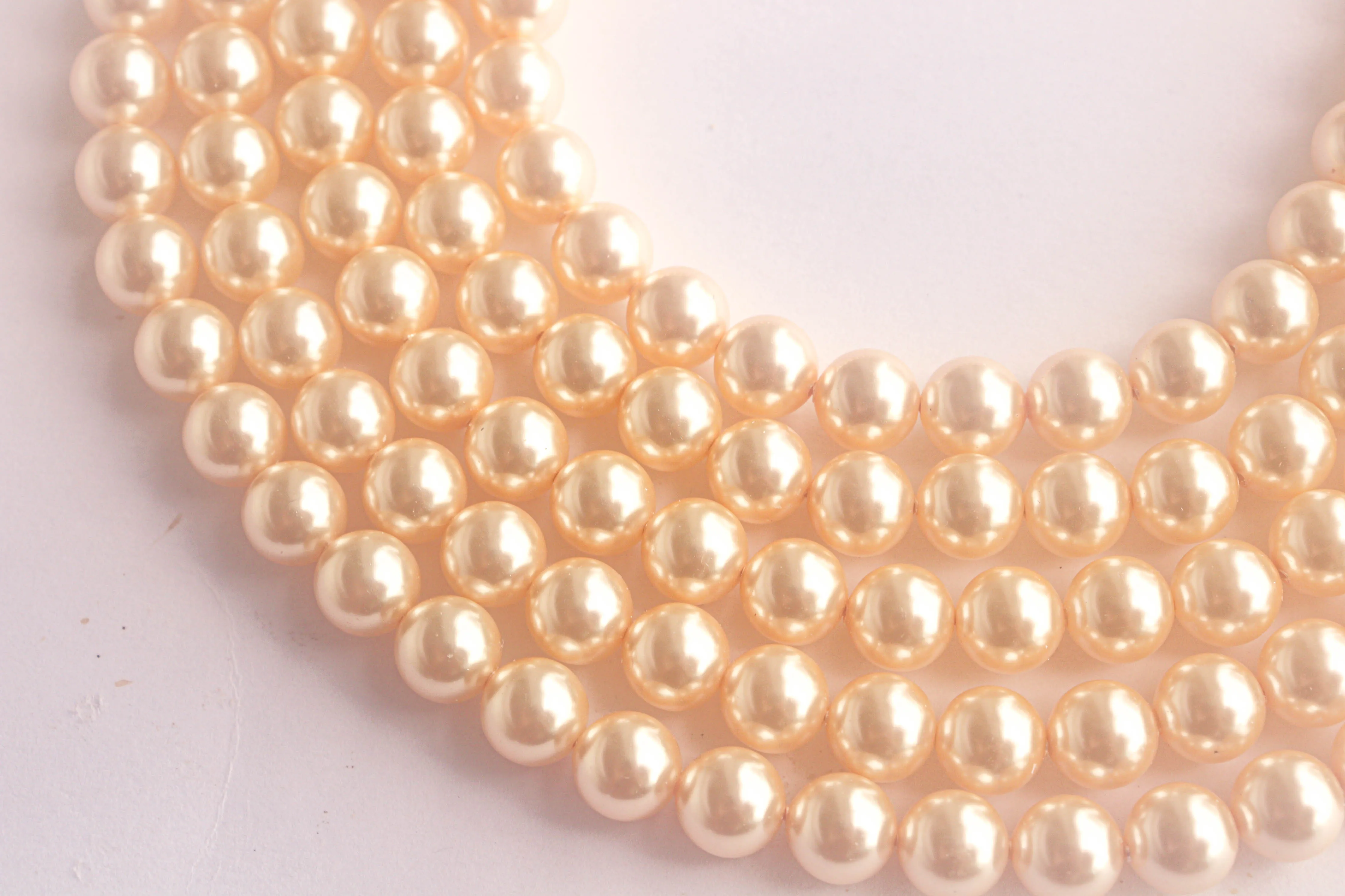2mm Crystal Light Gold (001 539) Genuine Swarovski 5810 Pearls Round Beads