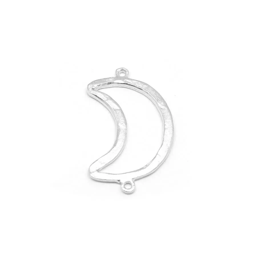 34x20mm Silver Open Crescent Connector