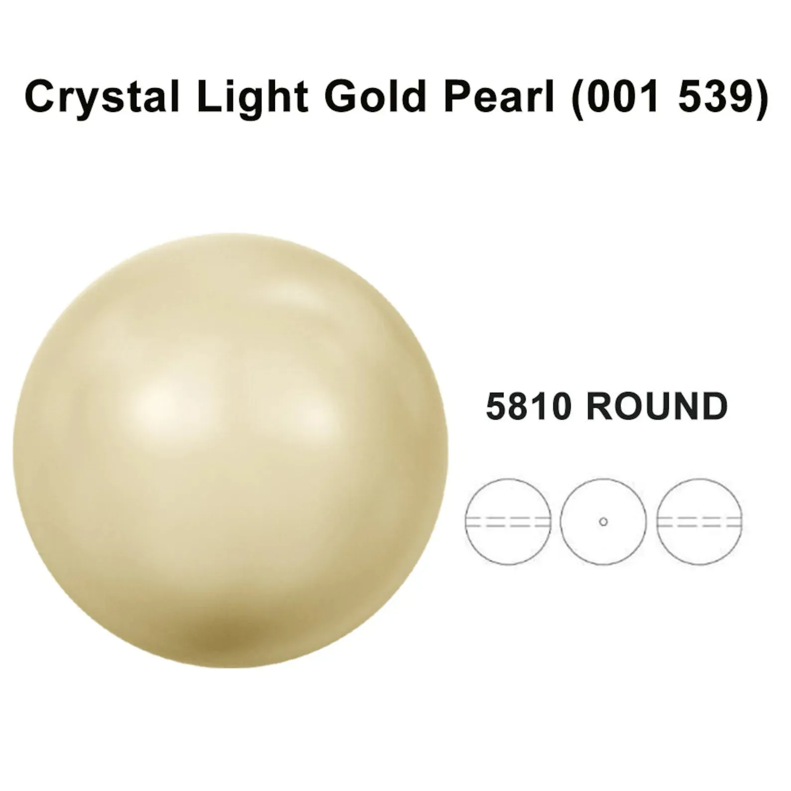4mm Crystal Light Gold (001 539) Genuine Swarovski 5810 Pearls Round Beads