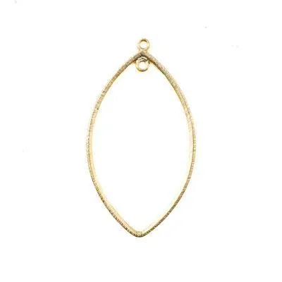 51x28mm Satin Gold Etched Oval Hoop