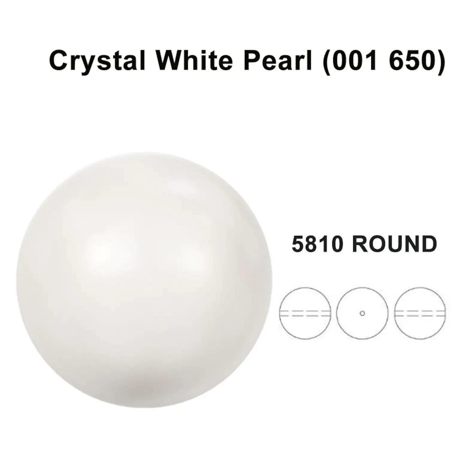 5mm Crystal White (001 650) Genuine Swarovski 5810 Pearls Round Beads jewelry making
