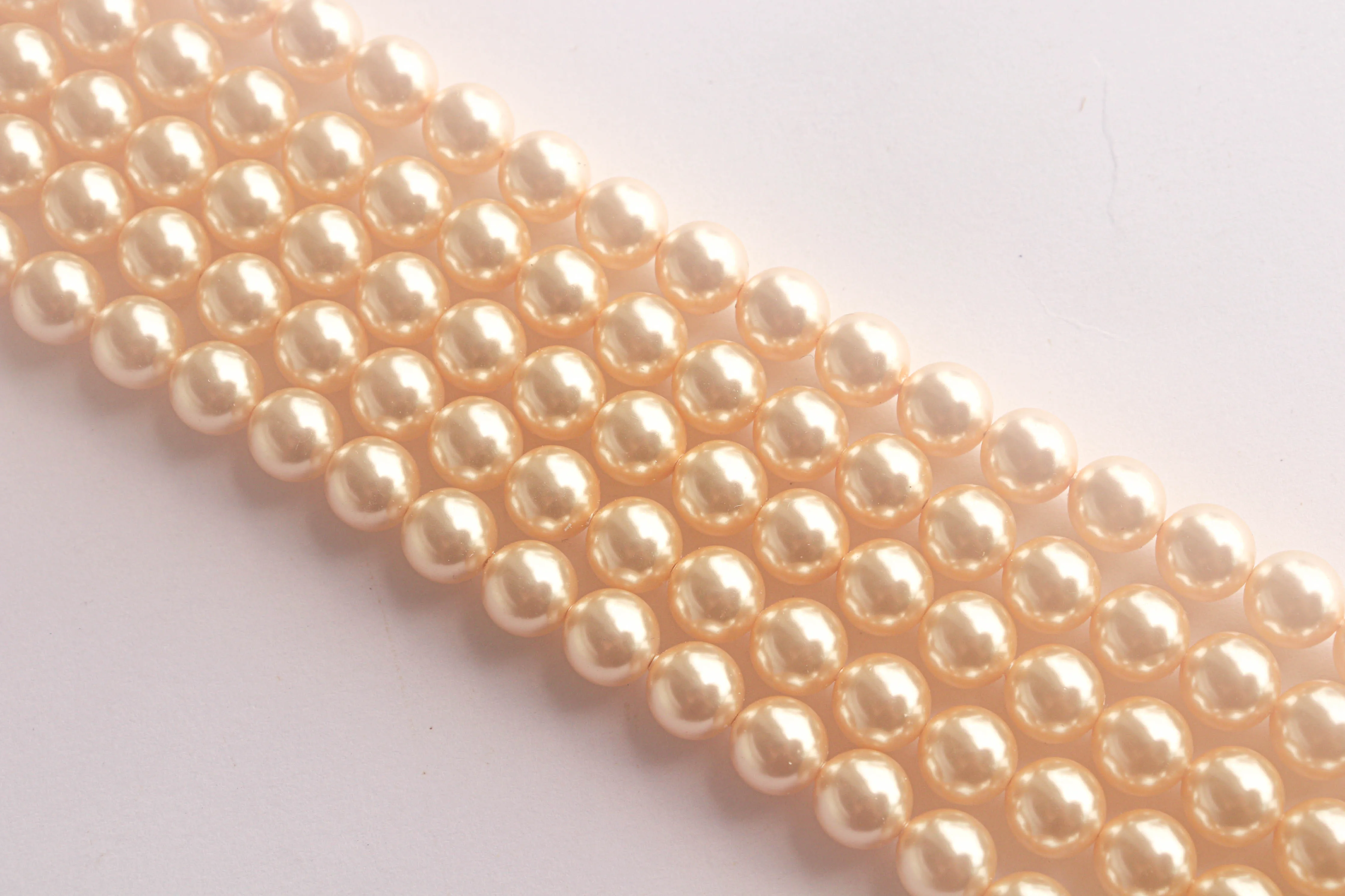 6mm Crystal Light Gold (001 539) Genuine Swarovski 5810 Pearls Round Beads