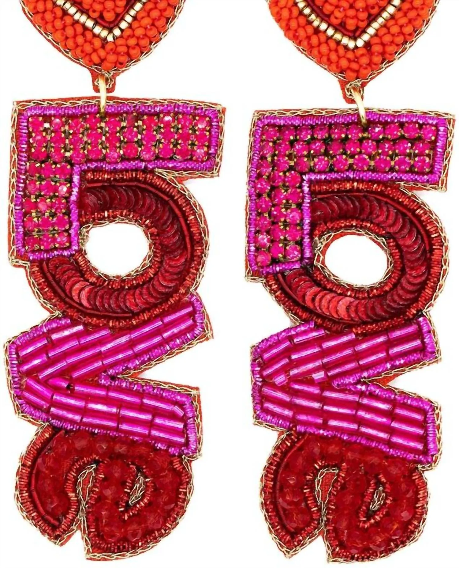 Allie Beads - LOVE Beaded Drop Earrings