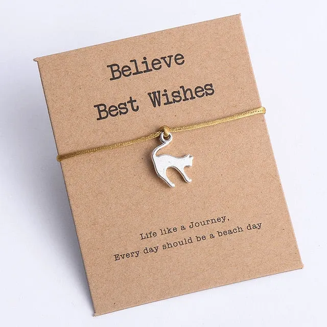 Animal Cat Charm Bracelet for Men Women Kids