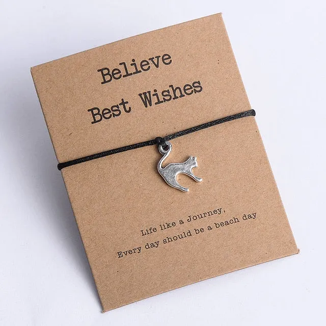 Animal Cat Charm Bracelet for Men Women Kids