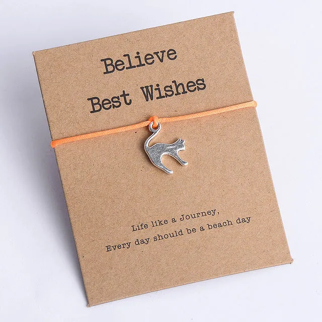 Animal Cat Charm Bracelet for Men Women Kids