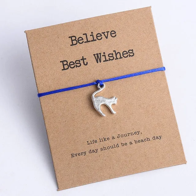 Animal Cat Charm Bracelet for Men Women Kids