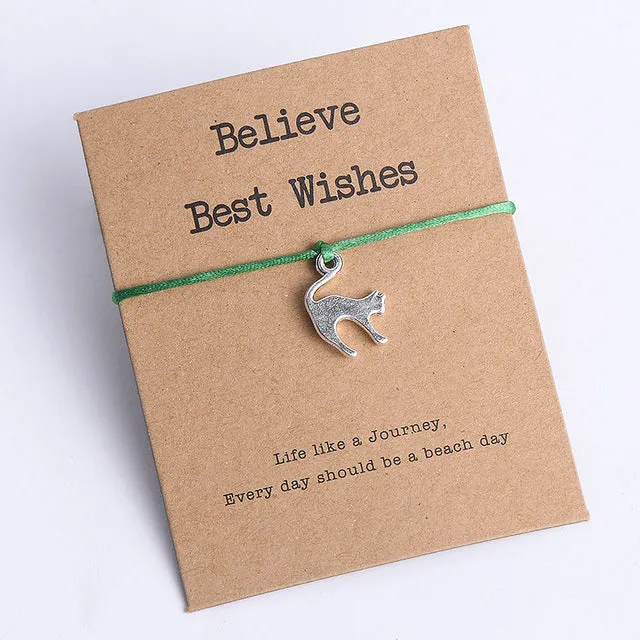 Animal Cat Charm Bracelet for Men Women Kids