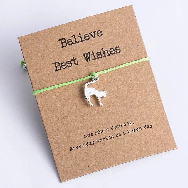 Animal Cat Charm Bracelet for Men Women Kids