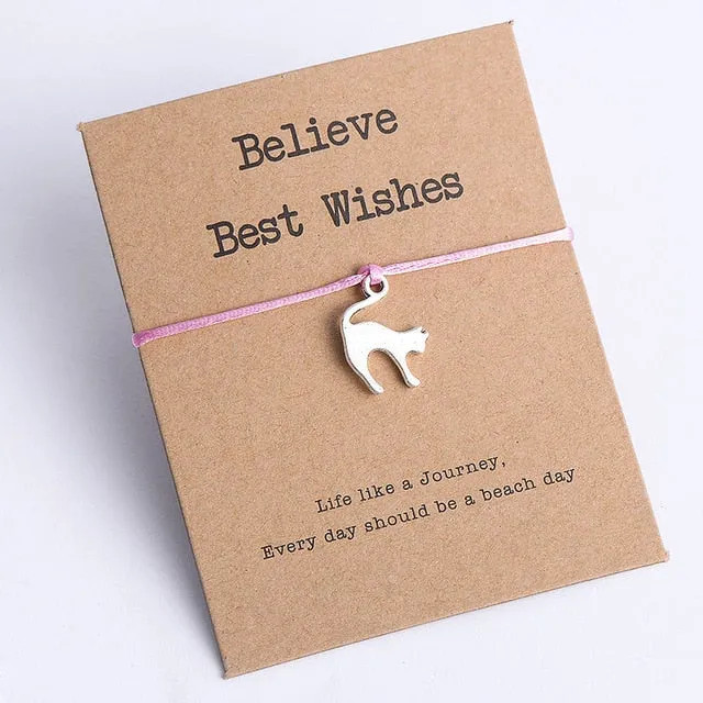 Animal Cat Charm Bracelet for Men Women Kids