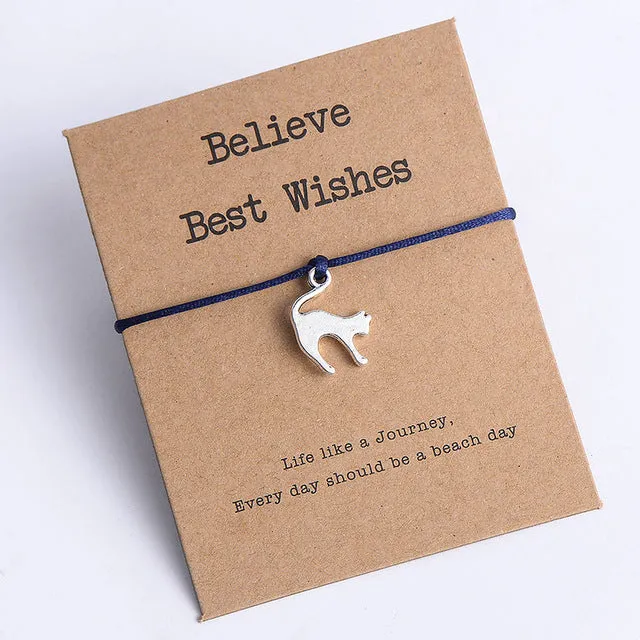 Animal Cat Charm Bracelet for Men Women Kids