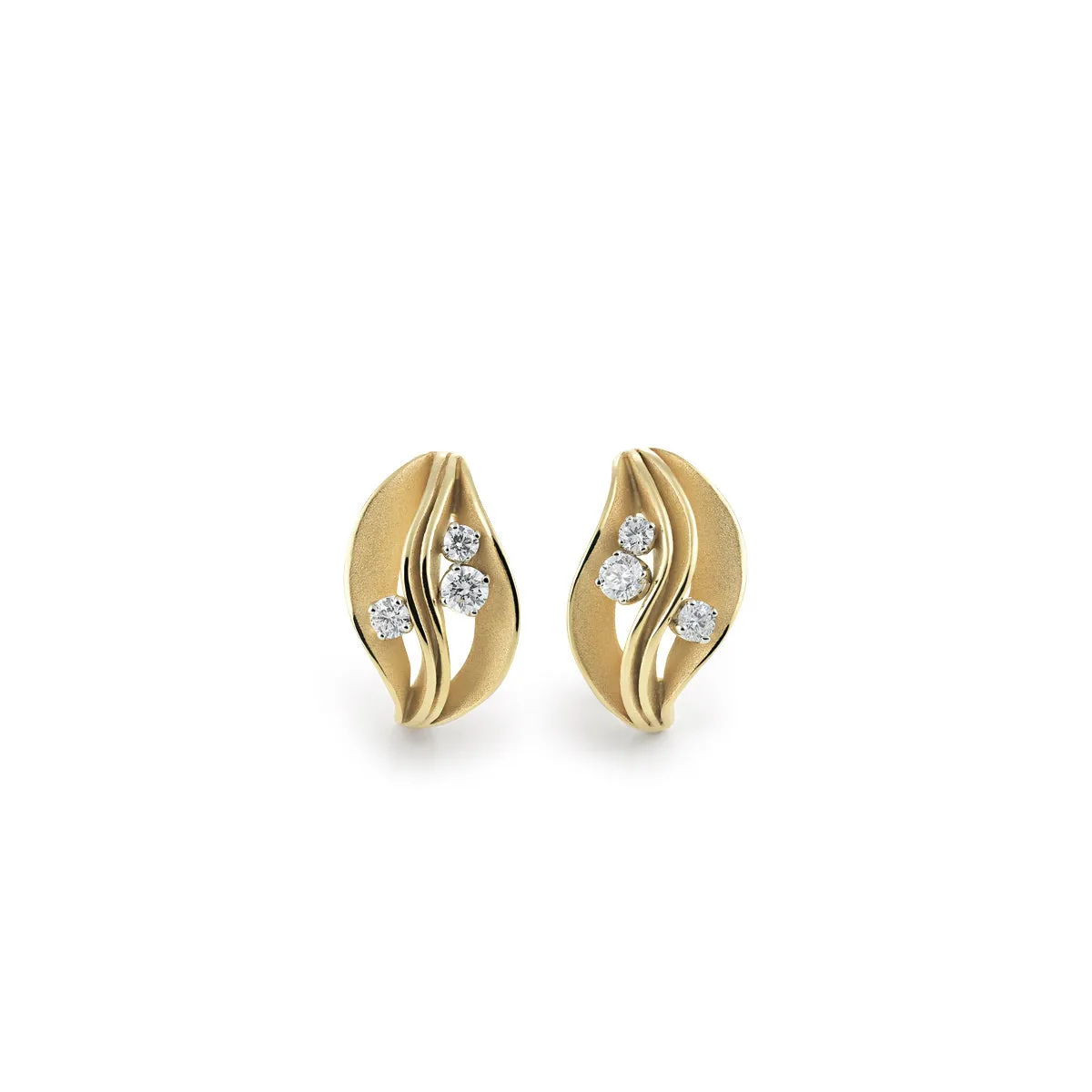 Annamaria Cammilli Four Layer Three Diamond Dune Precious Earrings