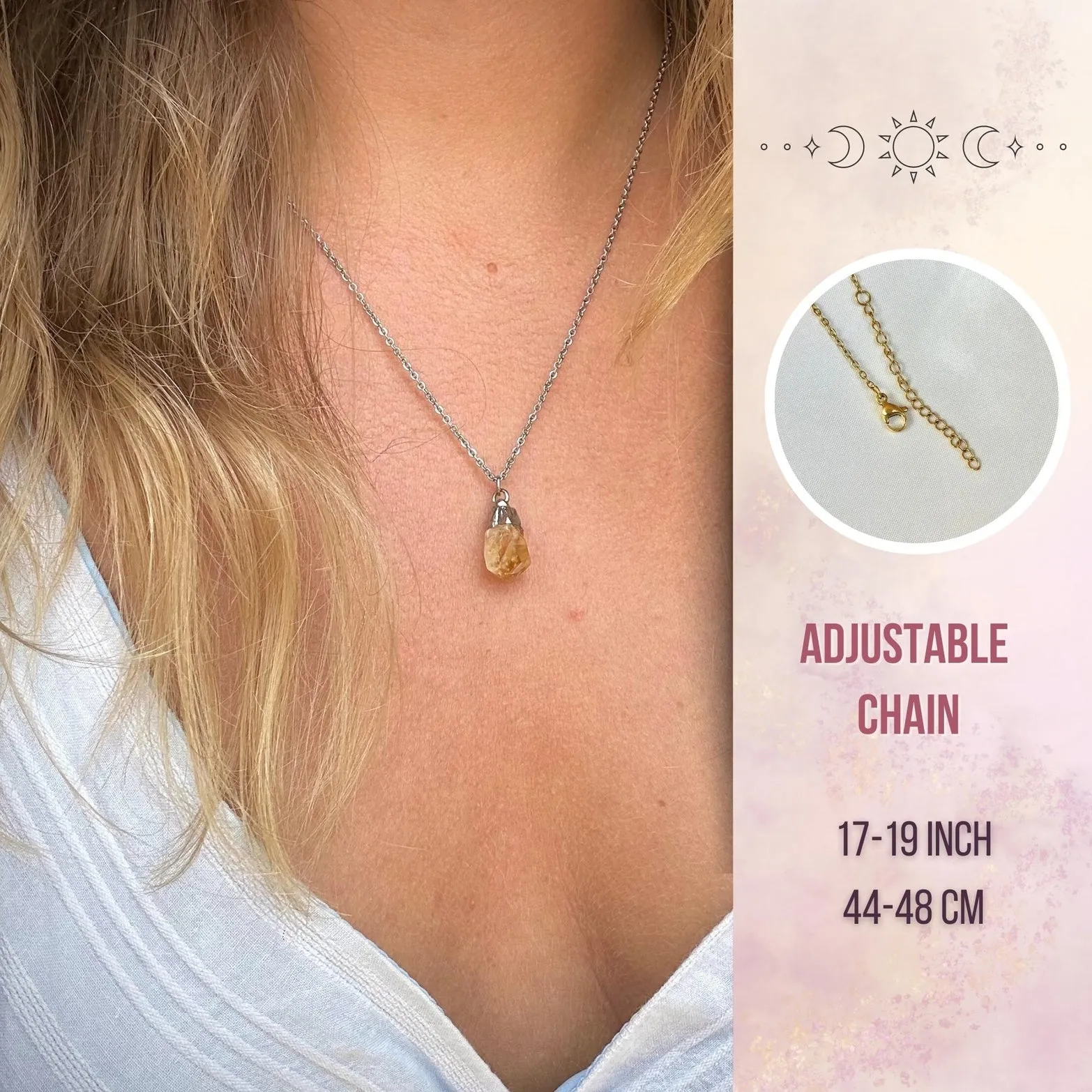 Aryenne Raw Clear Quartz Crystal Gold Necklace