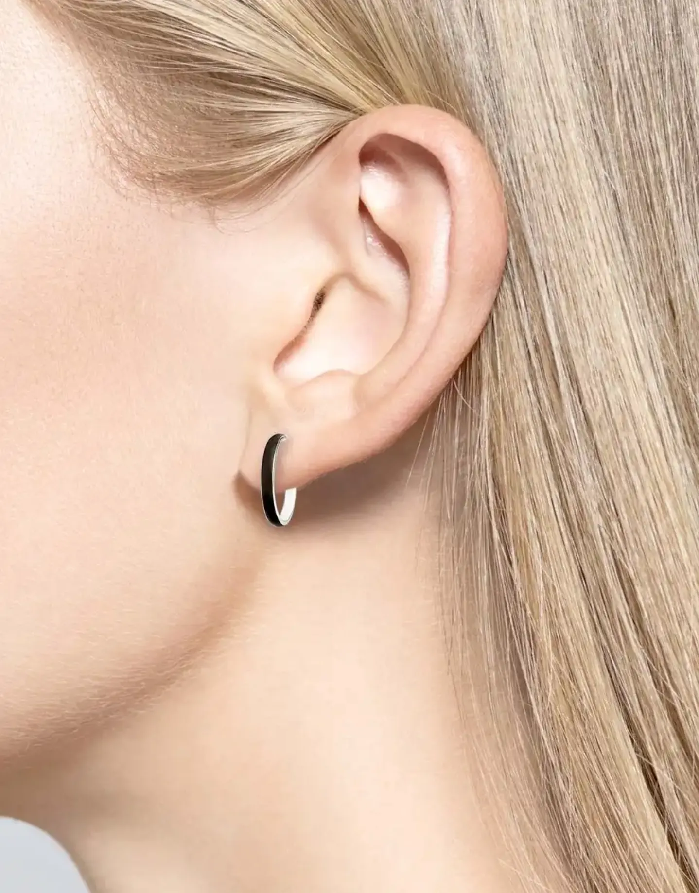 Black Enamel Hoop Earrings