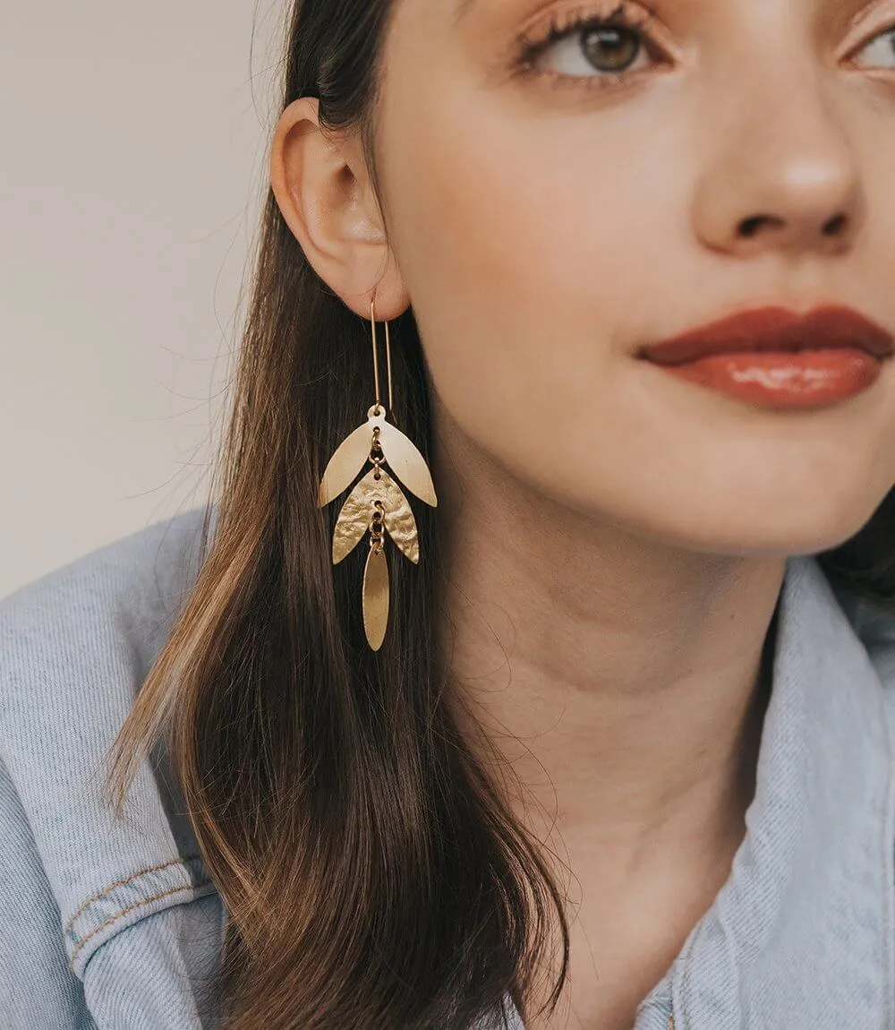 Chameli Earrings Leaf Drop