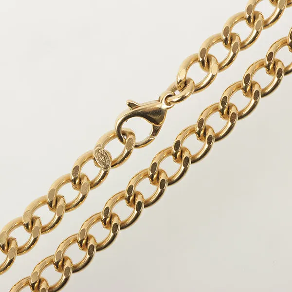 Chanel 2002 Made Rhinestone Cc Plate Chain Necklace Soft Pink