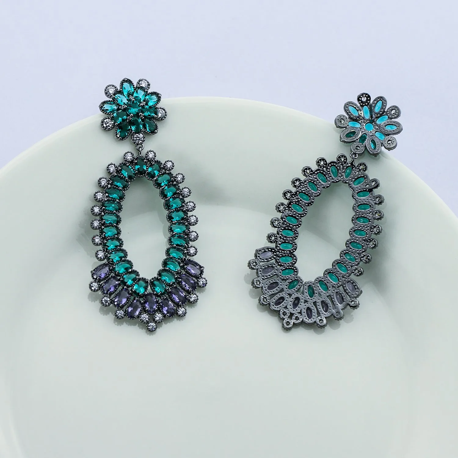 Charming Cubic Zirconia CZ Dangle Water Drop Earrings CE10903