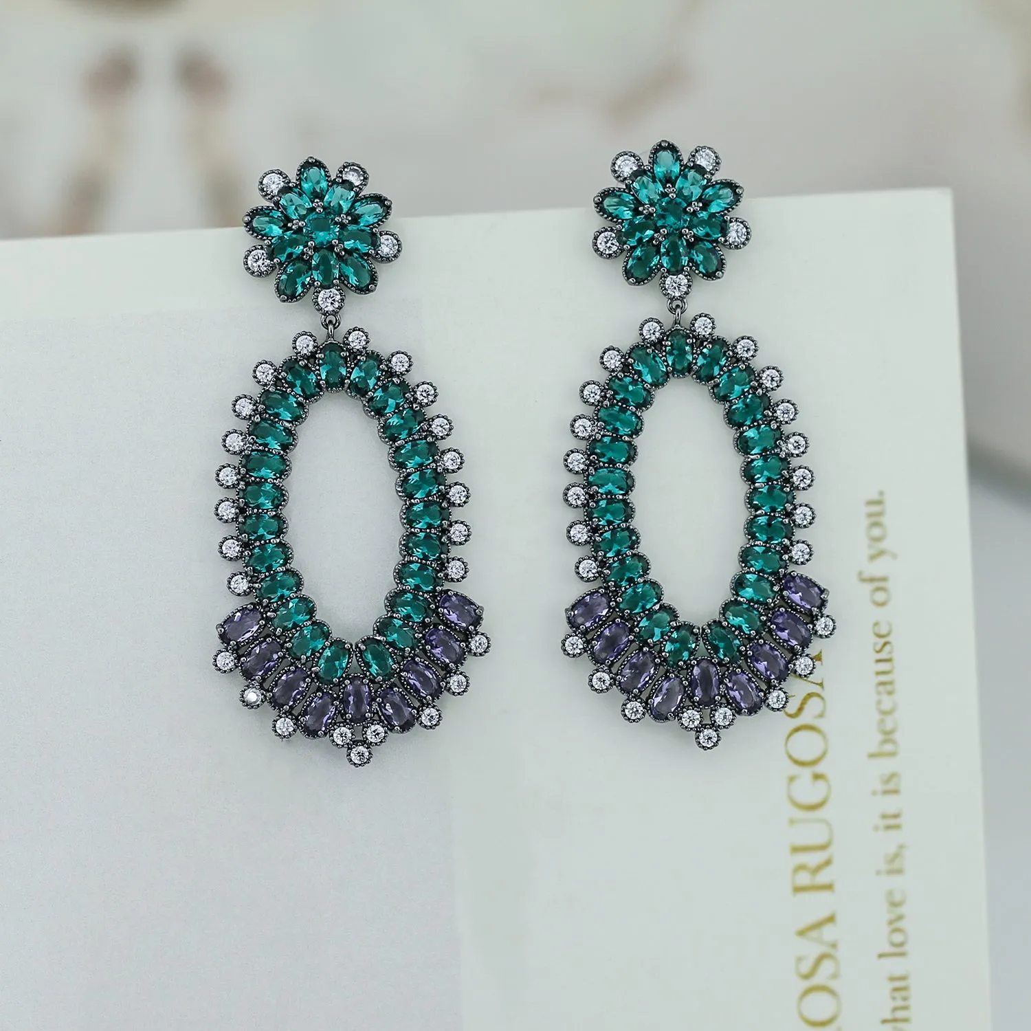 Charming Cubic Zirconia CZ Dangle Water Drop Earrings CE10903