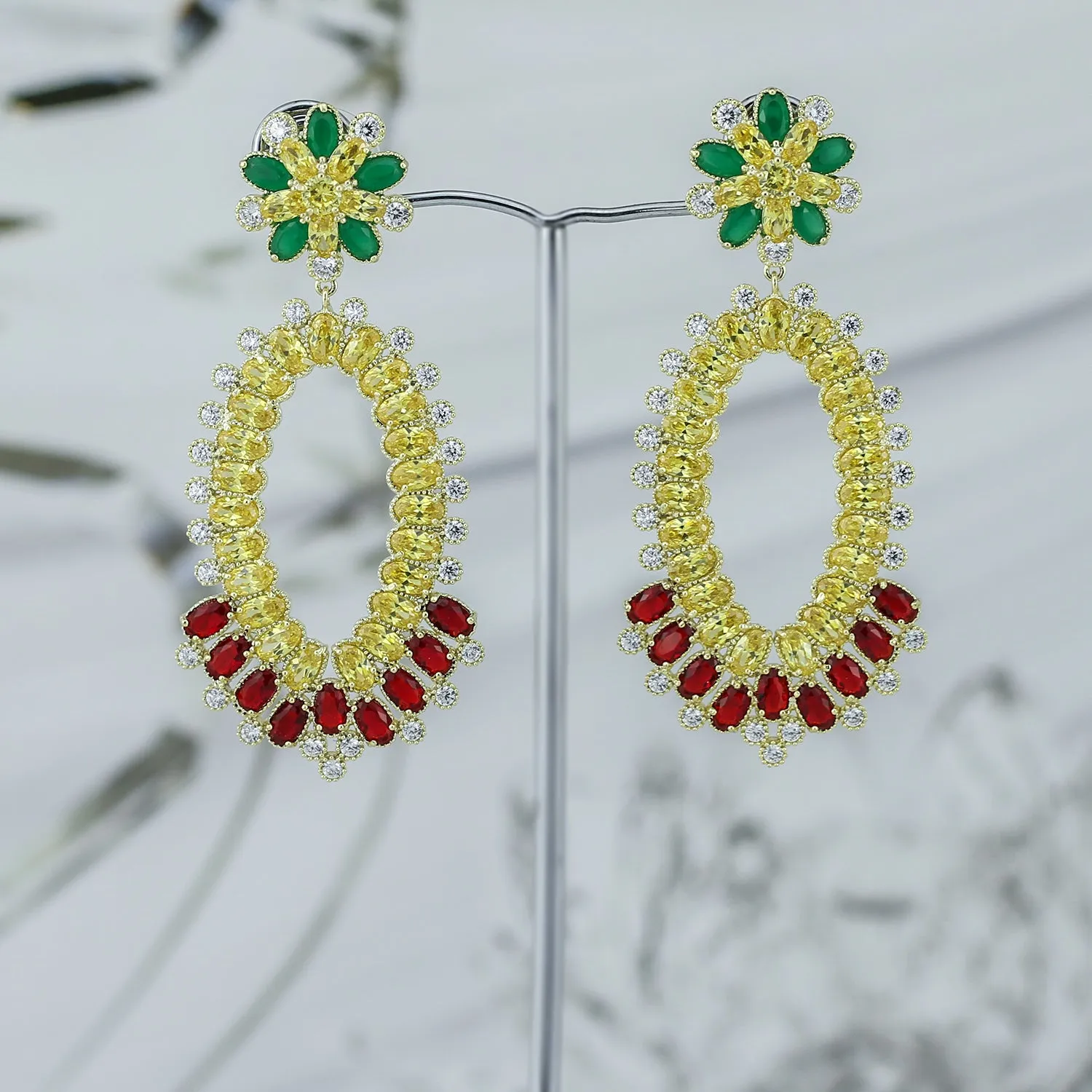Charming Cubic Zirconia CZ Dangle Water Drop Earrings CE10903