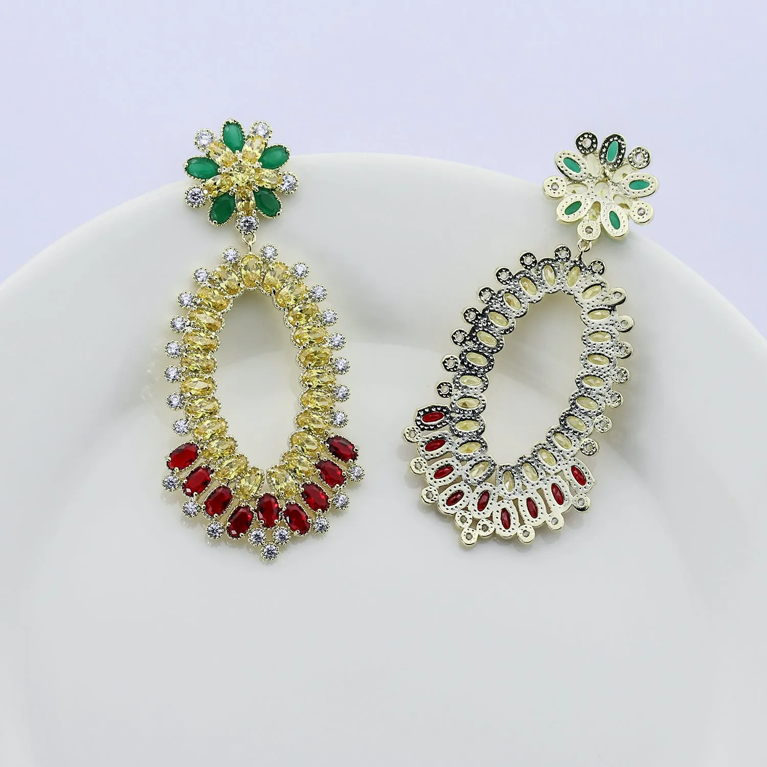 Charming Cubic Zirconia CZ Dangle Water Drop Earrings CE10903