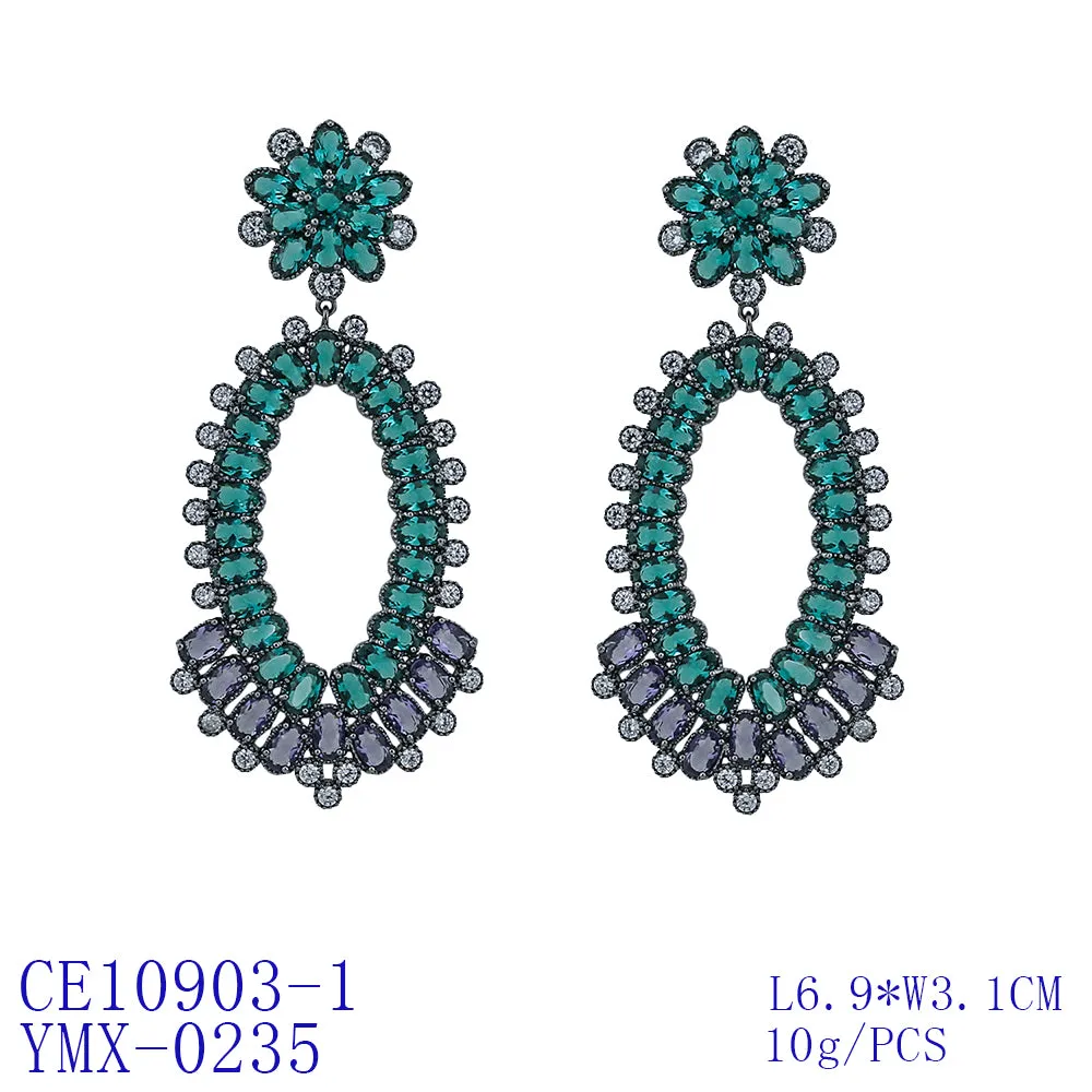 Charming Cubic Zirconia CZ Dangle Water Drop Earrings CE10903