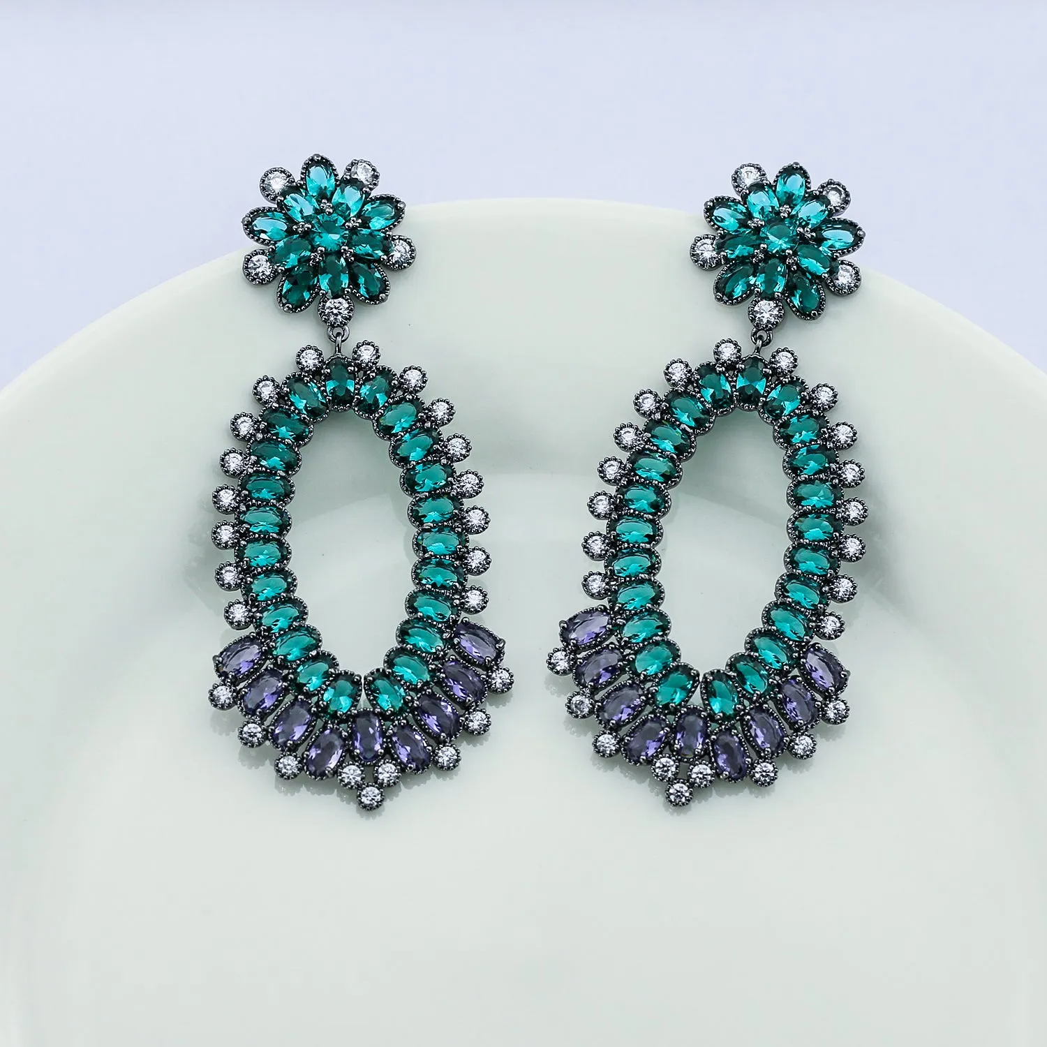 Charming Cubic Zirconia CZ Dangle Water Drop Earrings CE10903