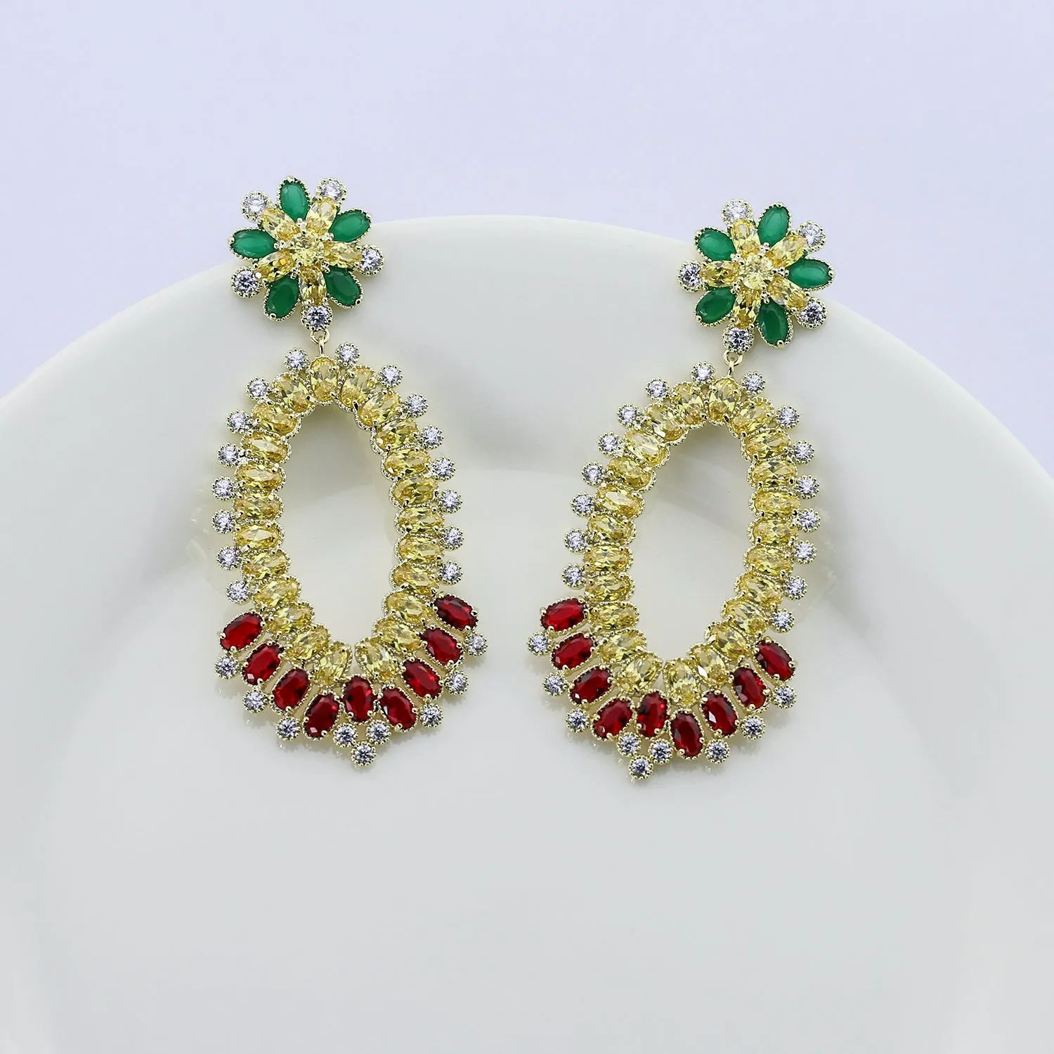Charming Cubic Zirconia CZ Dangle Water Drop Earrings CE10903