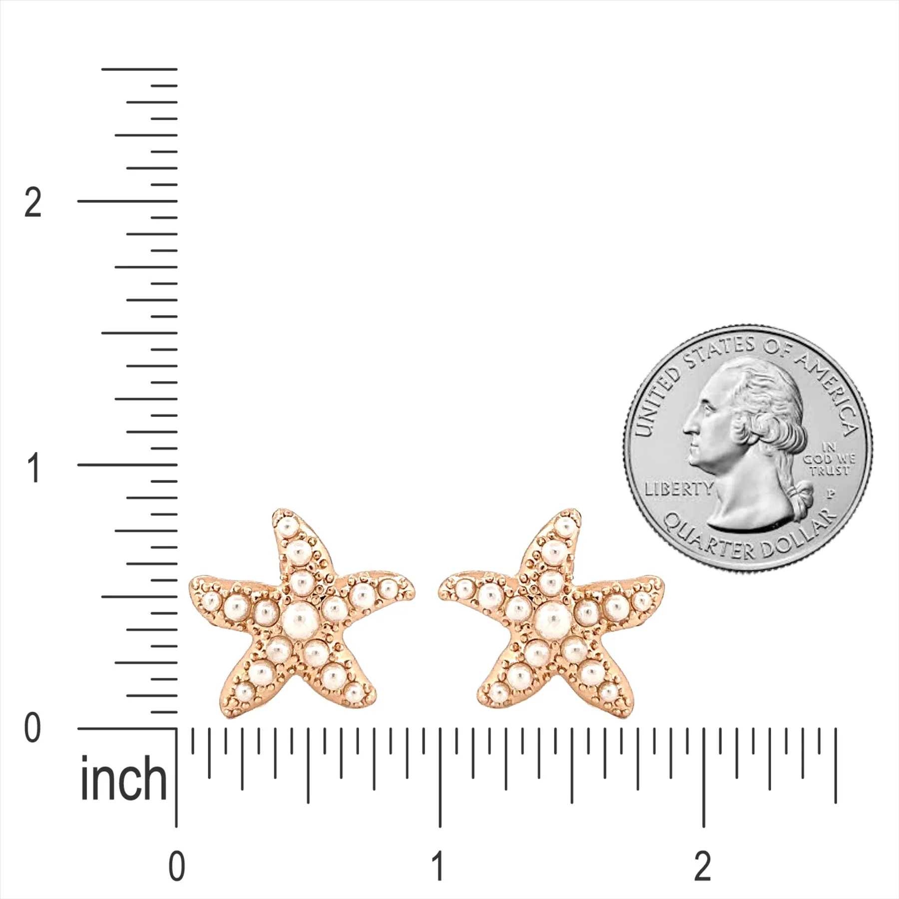 Chic Fashion Ocean Starfish Faux Pearl Stud Earrings