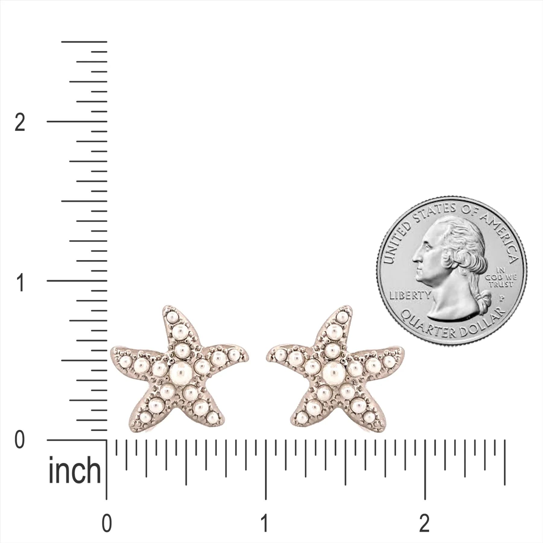 Chic Fashion Ocean Starfish Faux Pearl Stud Earrings