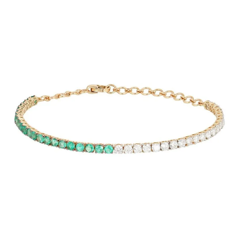 Chrysoprase Diamond Tennis Bracelet