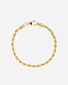 CLEAN ROPE BRACELET. - 3MM 18K GOLD