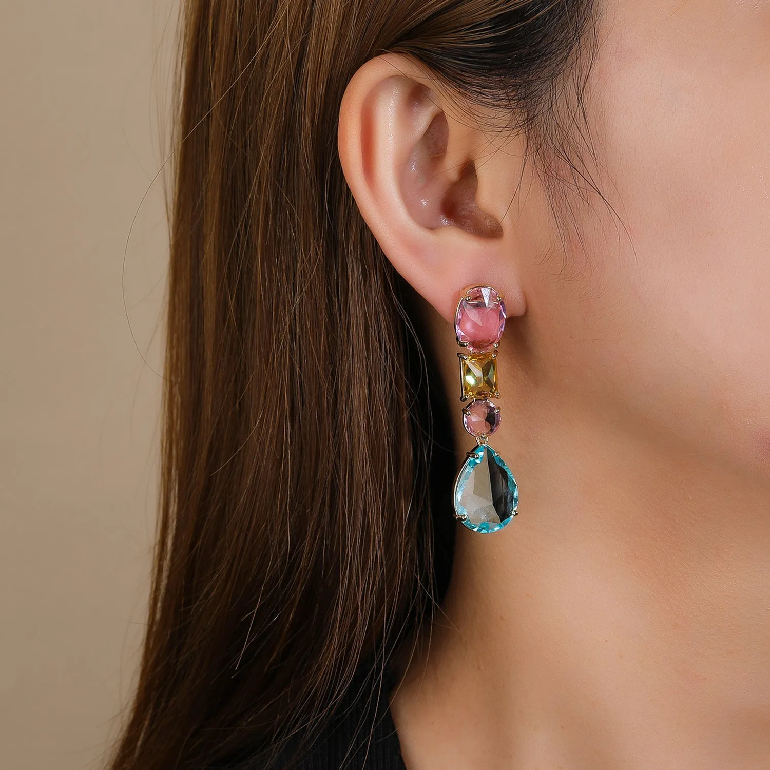 Cubic Zirconia Water Drop Dangle Earring for Wedding Accessories Jewelry CE11245