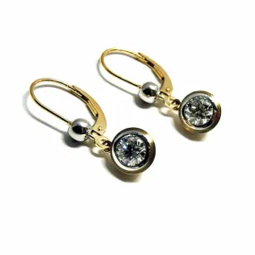 Custom Series 8 | Simplicity Leverback Earring, Bezels, 18k, Pt. , 5 mm Diamonds