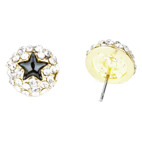 Dazzling Crystal Rhinestone Star Round Fashion Stud Post Earrings E1194 Gold