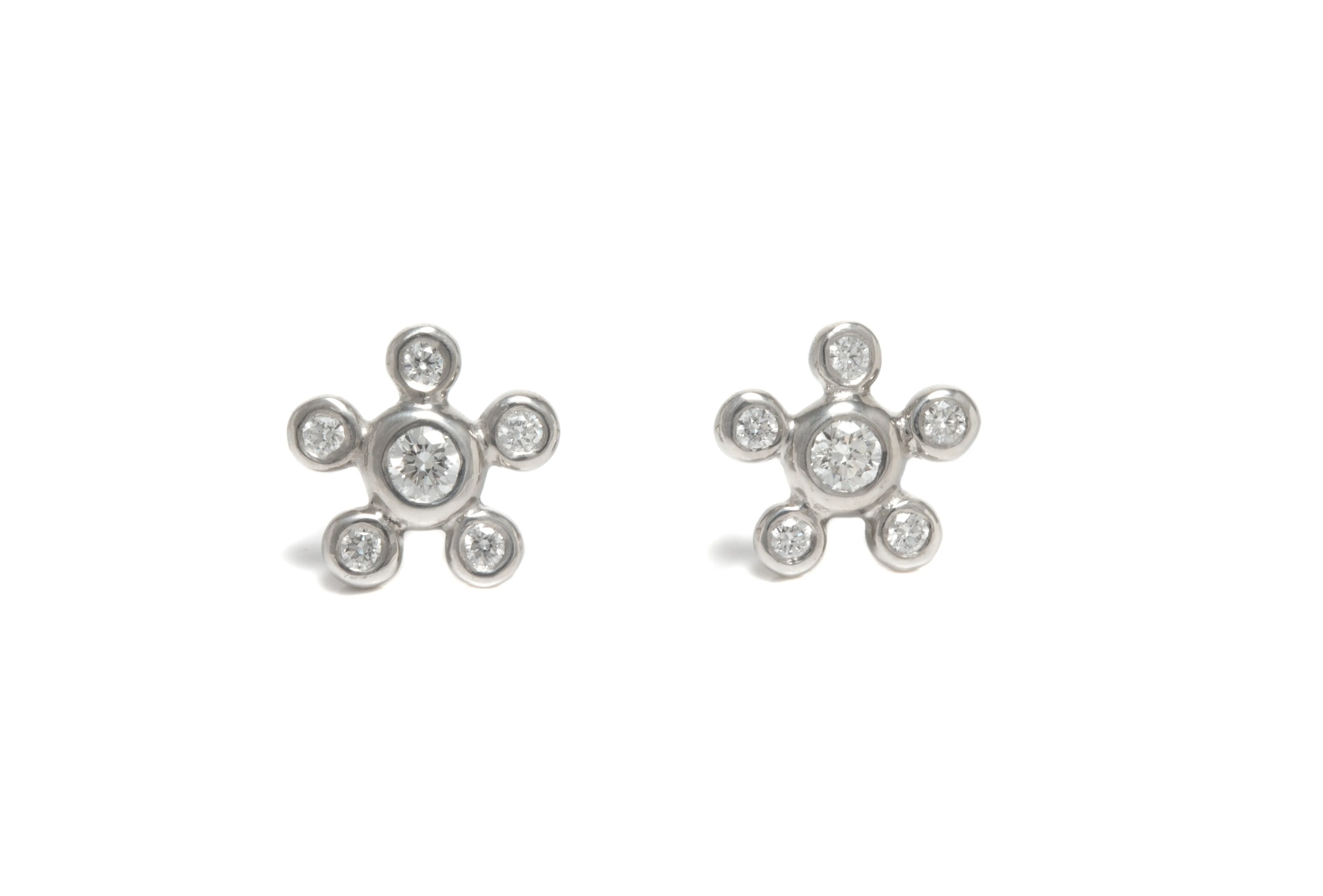 Diamond Burst Stud Earrings in Platinum