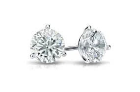 Earrings 0.81 cts Natural Round Diamonds H SI1 Platinum Studs