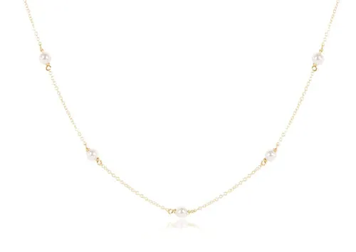 enewton 17" Chocker Simplicity Chain Gold - 4mm Pearl