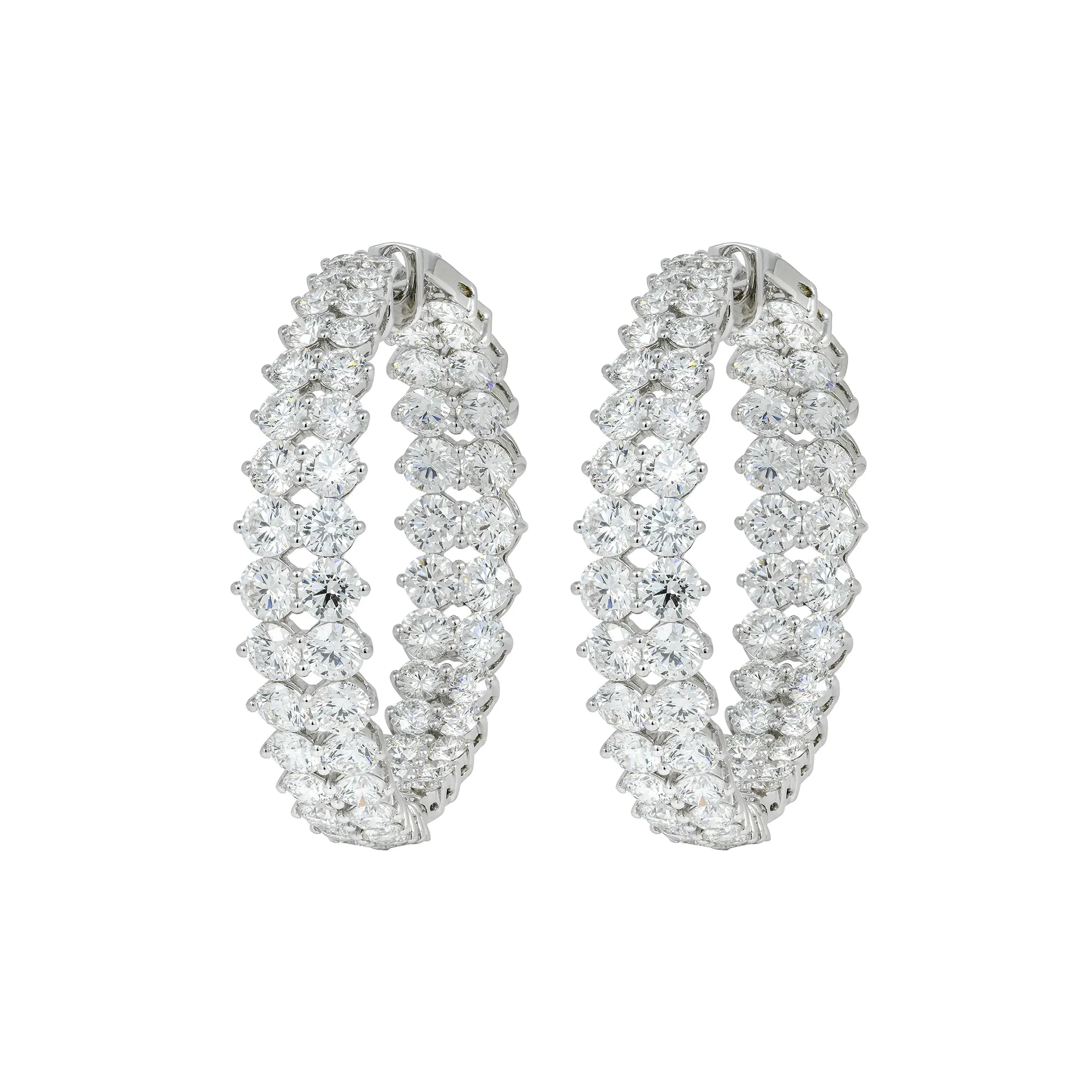 Etho Maria White Diamond Gemini Hoop Earrings