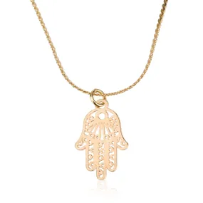 Filigree Hamsa Pendant & Liya Chain Necklace