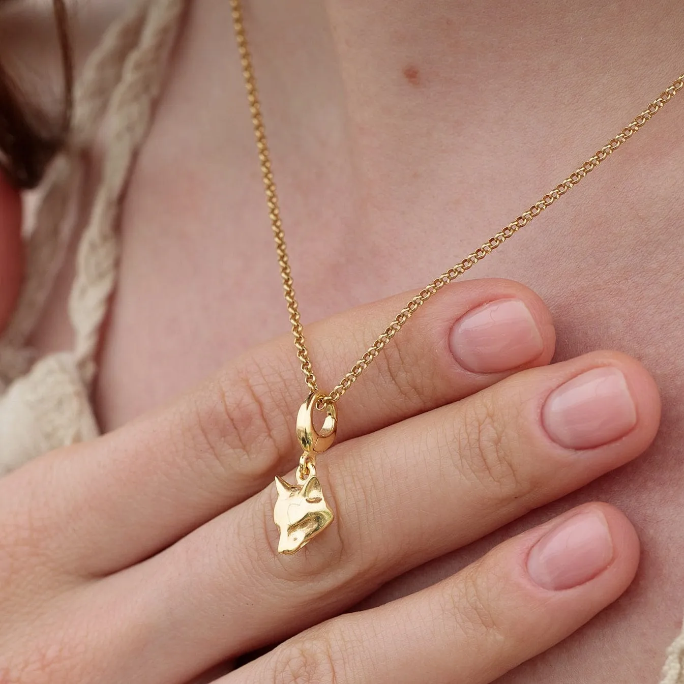 Gold Plated Fox Charm