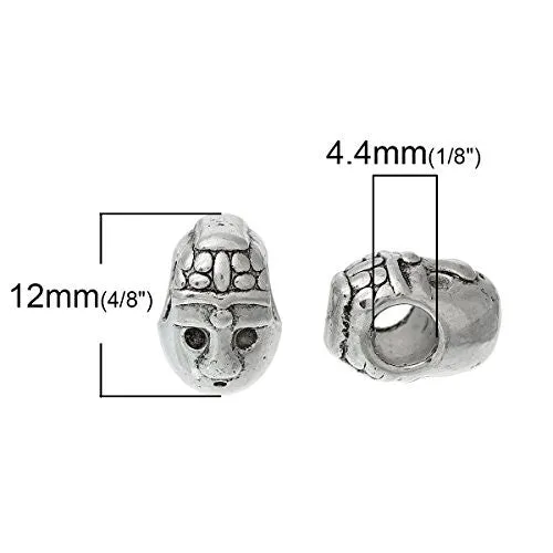 Human Head Face Spacer Charm European Bead Compatible for Most European Snake Chain Bracelet