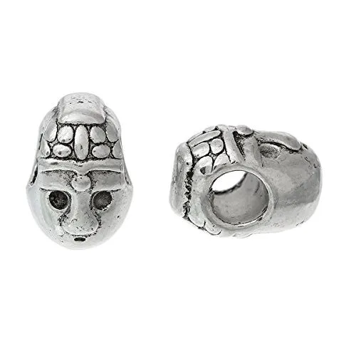 Human Head Face Spacer Charm European Bead Compatible for Most European Snake Chain Bracelet